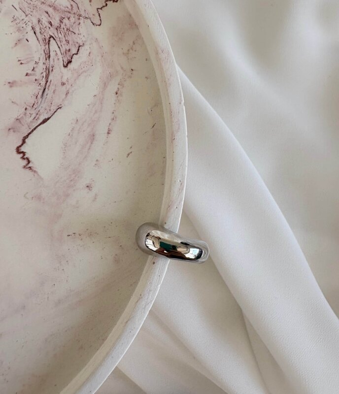 Kalın Halka Earcuff- Gümüş Renk  - 1