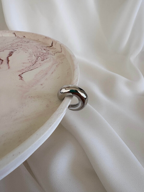 Kalın Halka Earcuff- Gümüş Renk  - 2