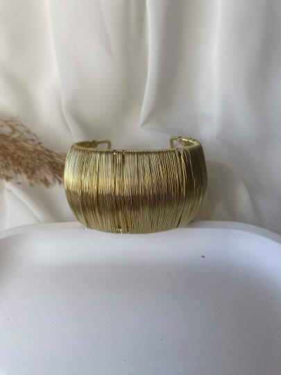 Kalın Tel Kelepçe - Gold