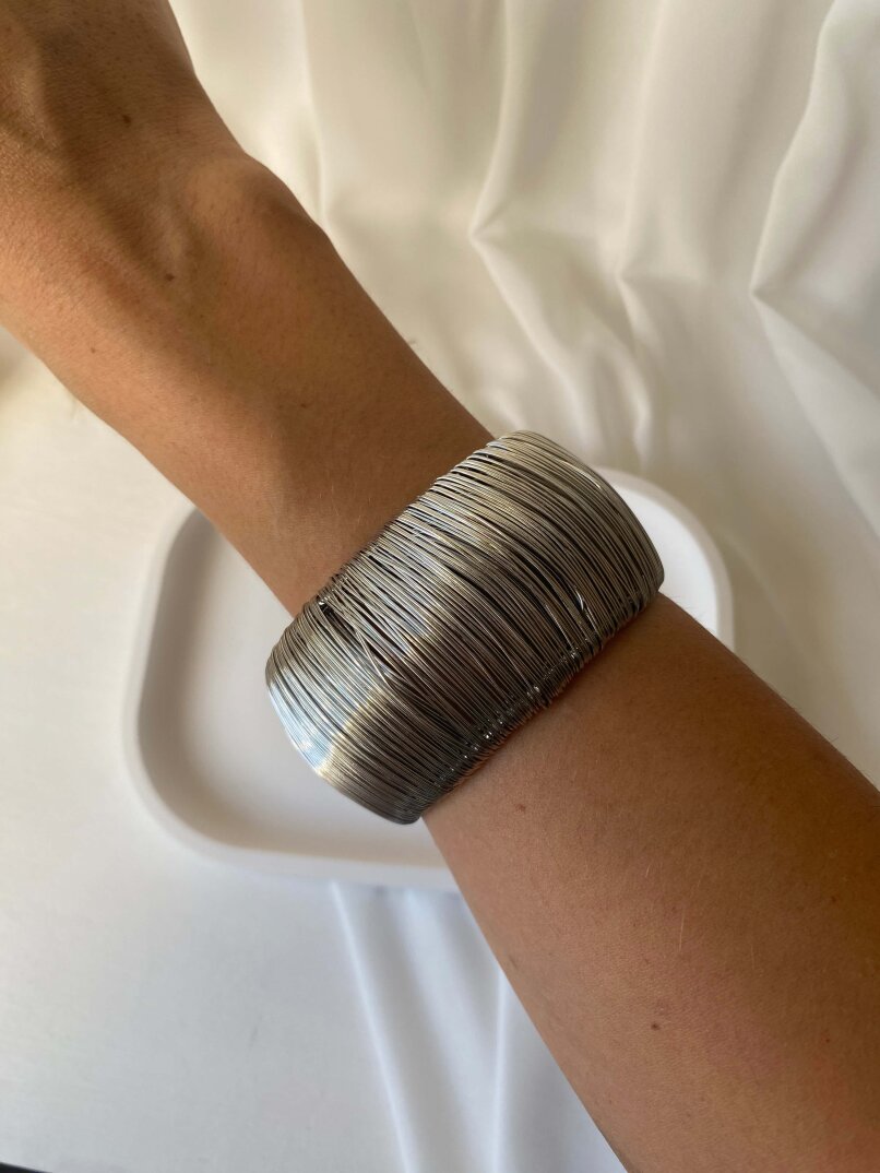 Kalın Tel Kelepçe - Gümüş - 2