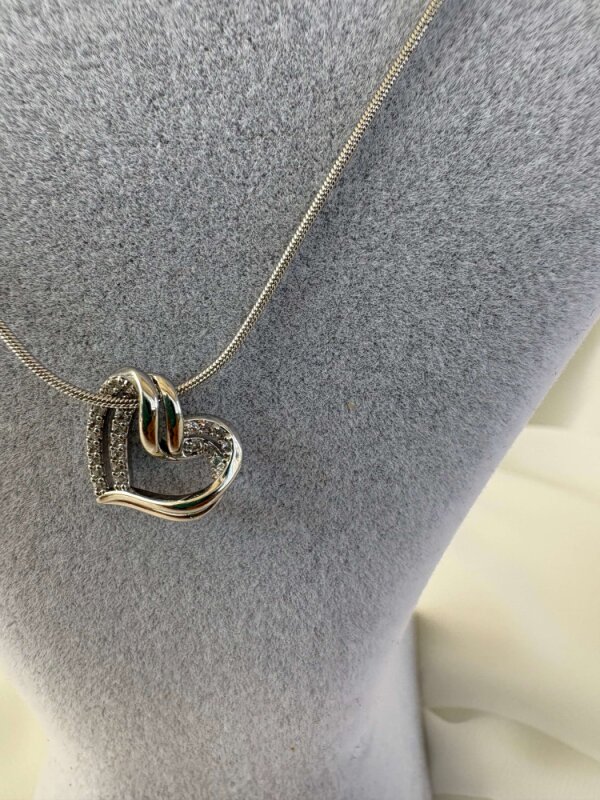 Taşlı Kalpli Kolye - 2