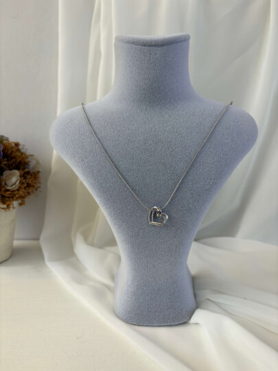 Taşlı Kalpli Kolye - 3