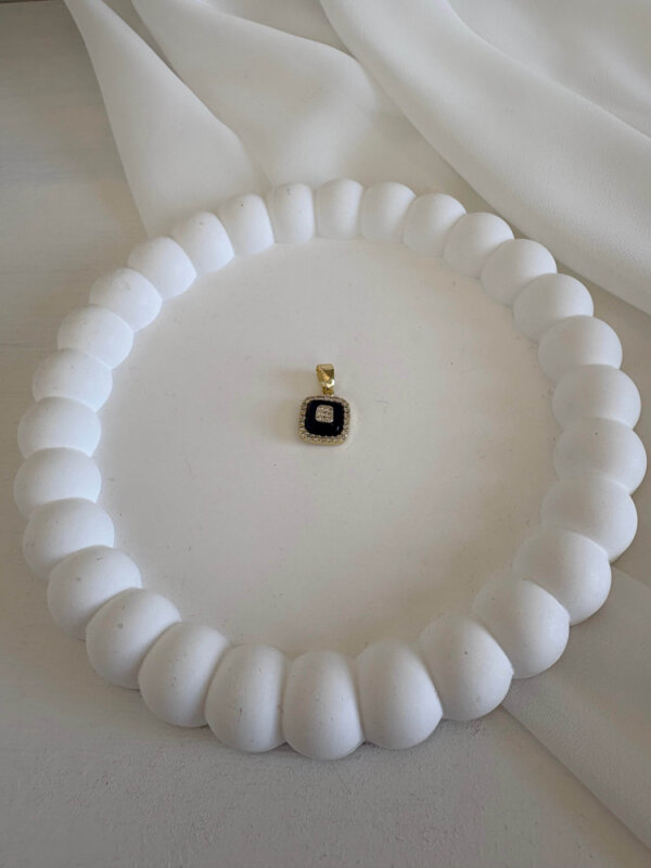 Kare Lacivert Taşlı Charm - 1