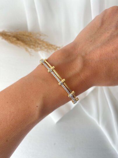 Kenarları Kırmızı Taşlı Çiftli Kelepçe  - 3