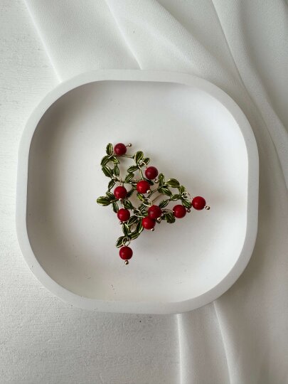 Kırmızı Toplu Yılbaşı Ağacı Broş - 2