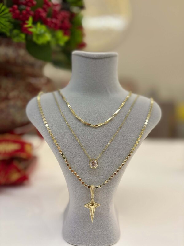 Kuzey Yıldızı Charmlı Ezme Kolye 60 cm  - 3