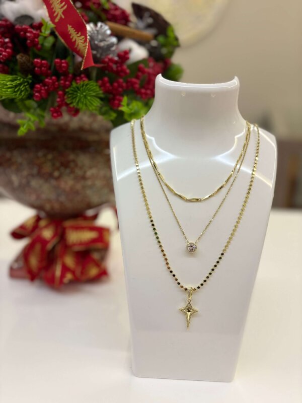 Kuzey Yıldızı Charmlı Ezme Kolye 60 cm  - 4