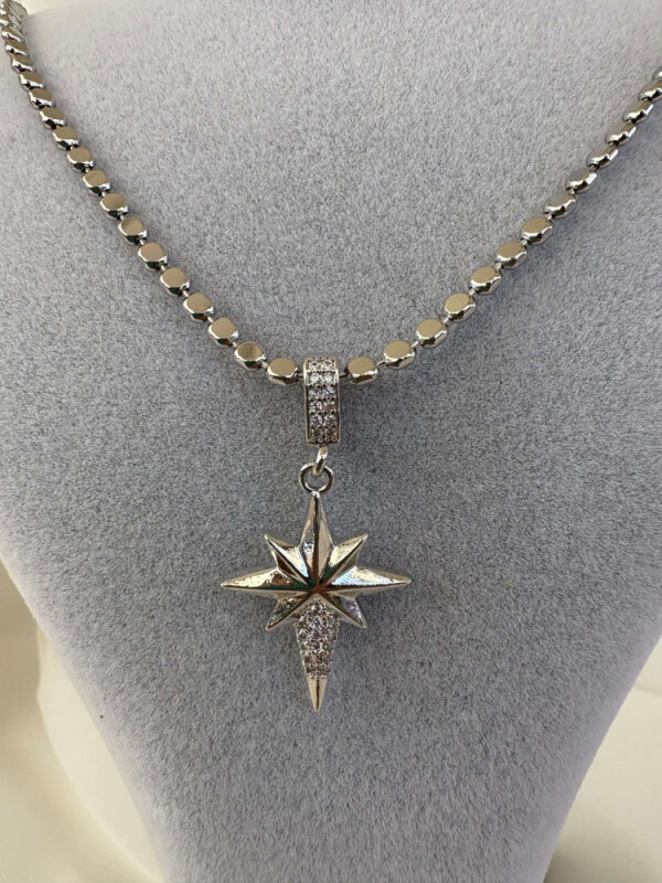 Kuzey Yıldızı Charm'lı Ezme Uzun Kolye - 3