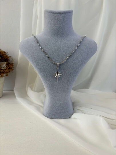 Kuzey Yıldızı Charm'lı Ezme Uzun Kolye