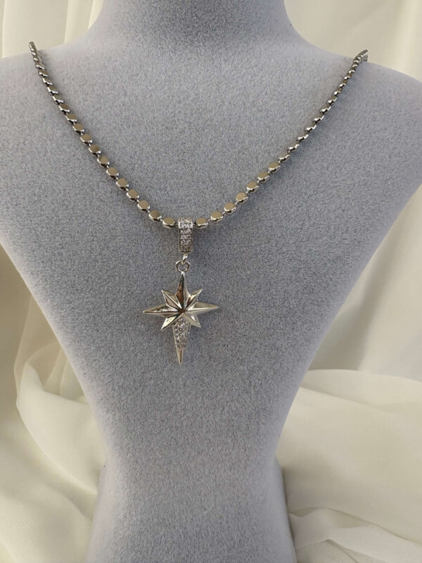 Kuzey Yıldızı Charm'lı Ezme Uzun Kolye - 2