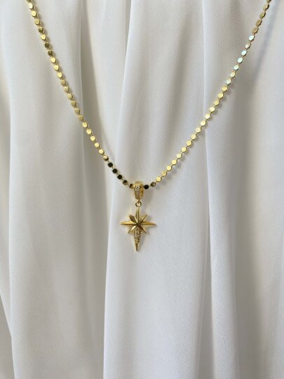 Kuzey Yıldızı Charm'lı Ezme Uzun Kolye - 2