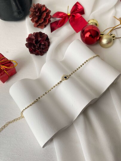 Mavi Göz Detaylı Çıtır Bileklik