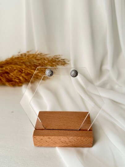 Mini Taşlı Top Küpe