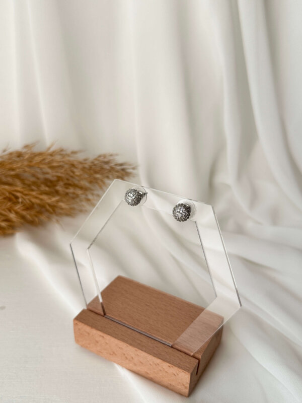 Mini Taşlı Top Küpe - 2