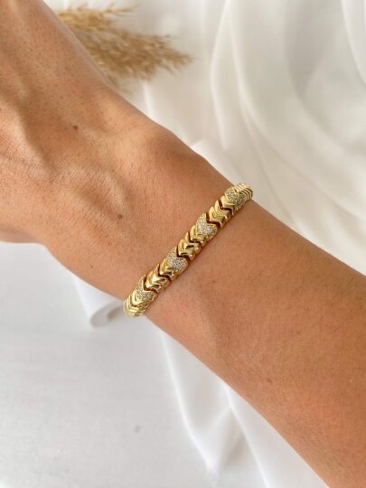 Ortası Taş Detaylı Kılçık Model Bileklik - 3