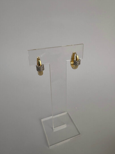 Oval Taş Detaylı Küpe