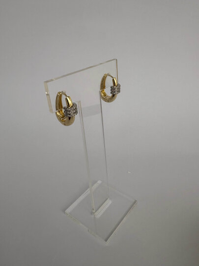 Oval Taş Detaylı Küpe - 2