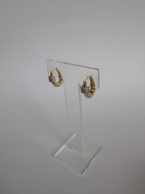 Oval Taş Detaylı Küpe - 3