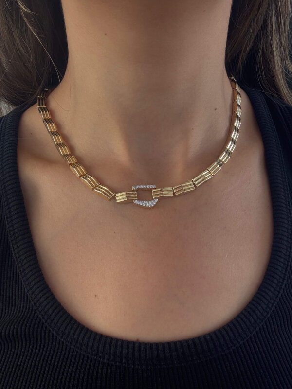 Özel Seri Ortası Geometrik Desenli Kolye - 4