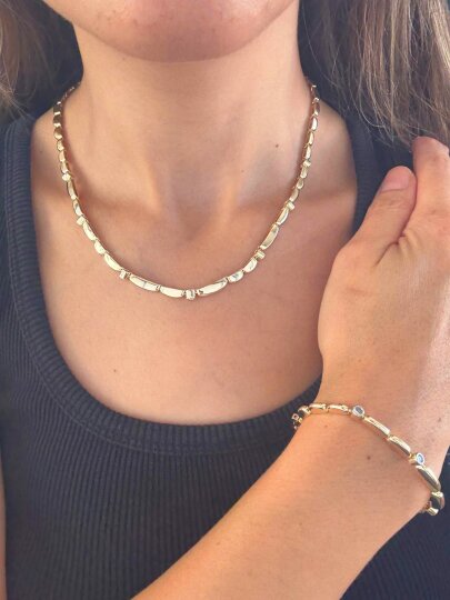 Özel Seri Yuvarlak Taşlı Kolye - 5