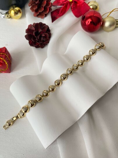 Özel Seri - Top ve Taş Detaylı Bileklik - 2