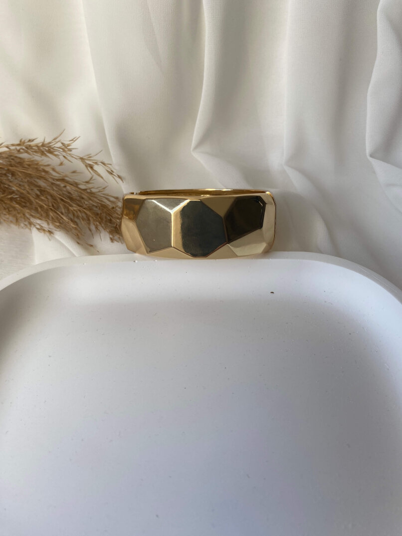 Petek Kalın Kelepçe - Gold - 3