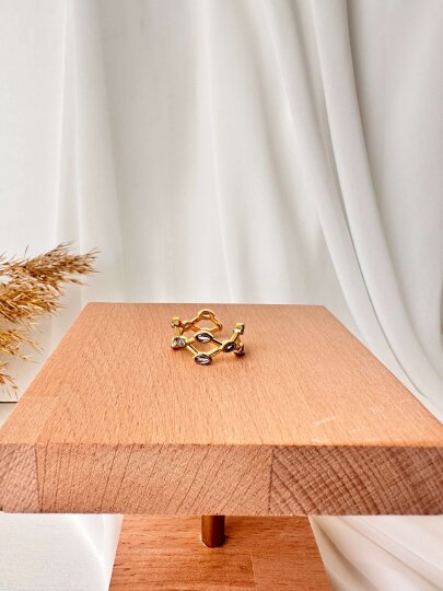 Sarmal Taş Detaylı Halka Yüzük - 2