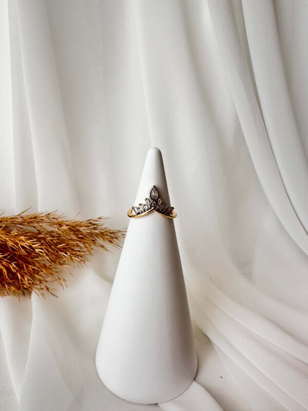 Taç Şekilli Taşlı Yüzük - 1