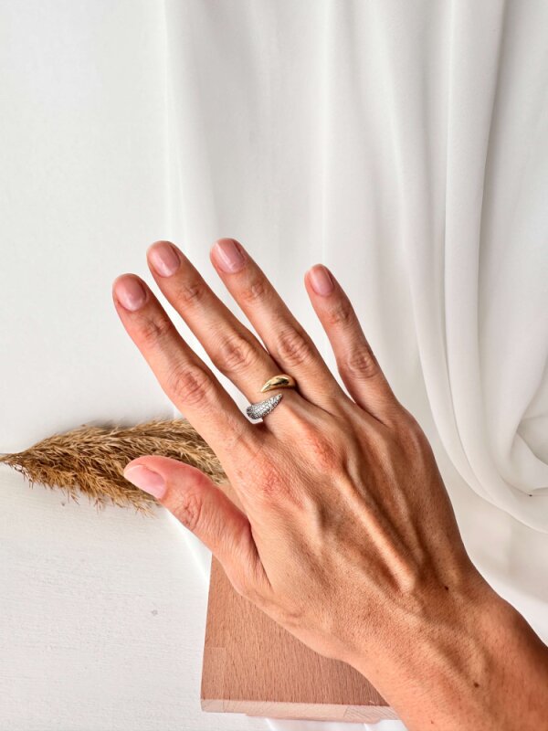 Taş Montür 2'li Dalga Yüzük - 2