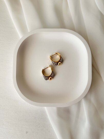 Taş Montür Toplu Halka Küpe - 4