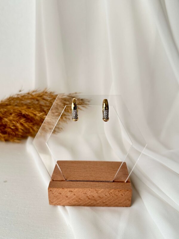 Taş Montür Toplu Halka Küpe - 2