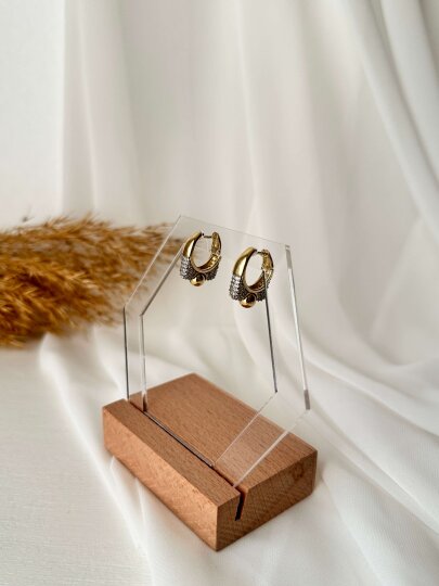 Taş Montür Toplu Halka Küpe - 3