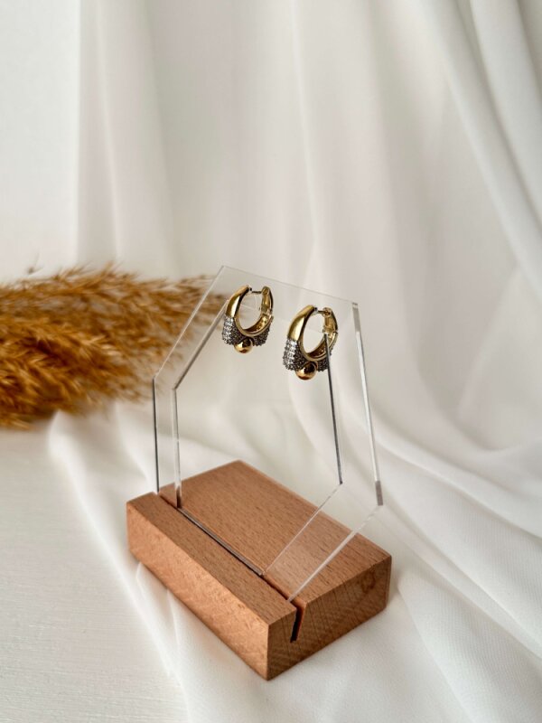 Taş Montür Toplu Halka Küpe - 3