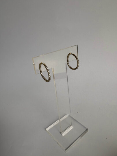 Taşlı Halka Küpe  - Büyük Boy