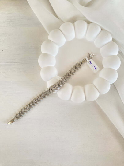 Taşlı Kalın Kılçık Model Bileklik