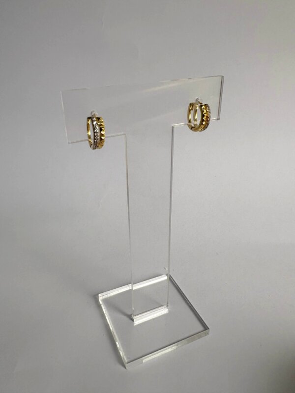 Taşlı Mini Halka Küpe - 2