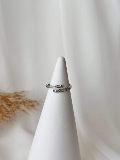 Taşlı Sarmal İnce Yüzük - Gümüş