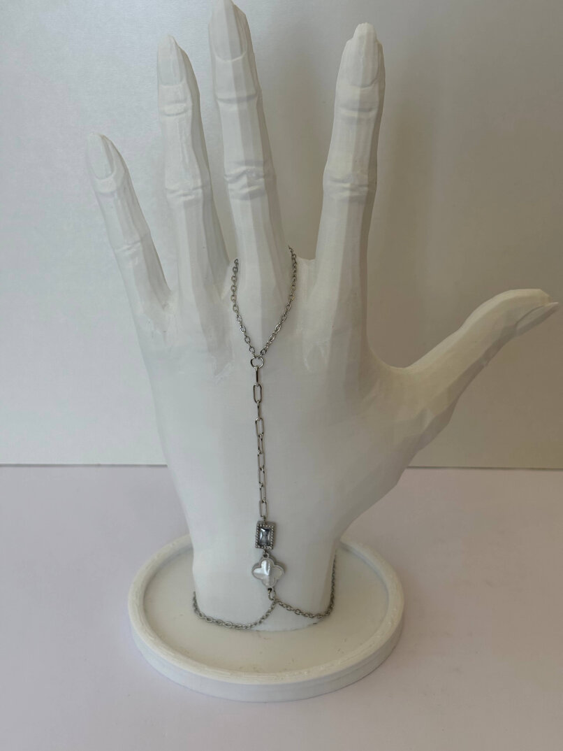 Taşlı Yonca Şahmeran - Gümüş  - 3