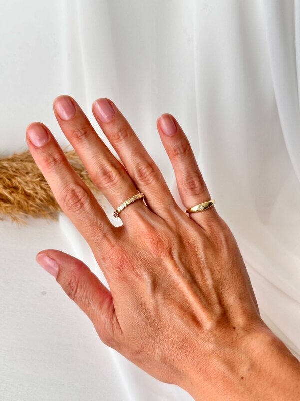 Tek Yıldız Desenli Serçe Parmak Yüzük -Gold - 2