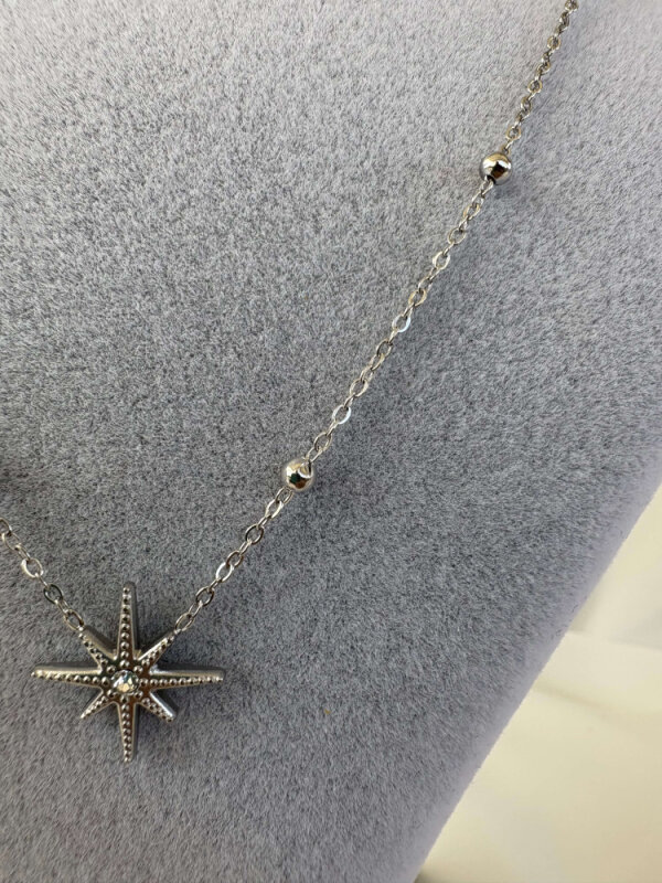 Tek Yıldız Uçlu Top Zincirli Kolye - 3