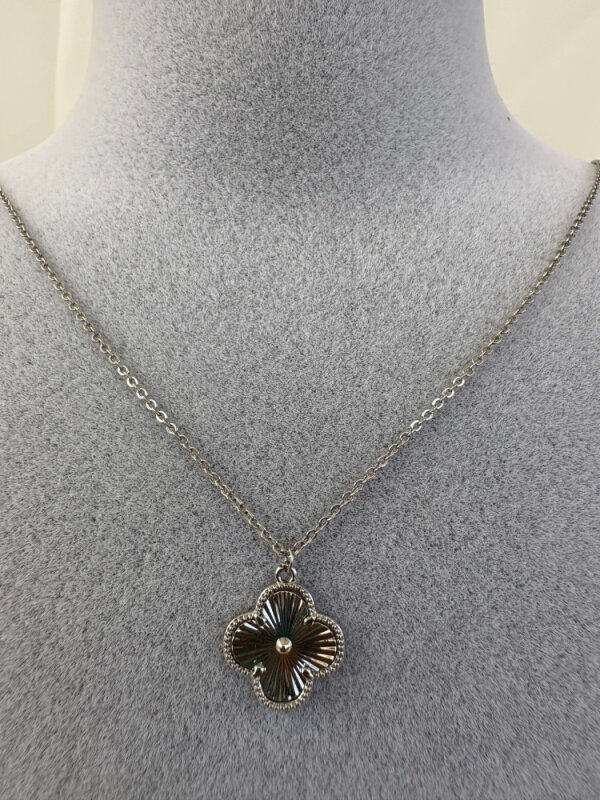 Tekli Yonca Kolye - Gümüş Renk - 3