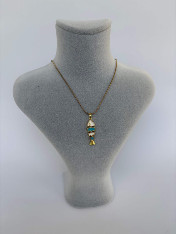 Turkuaz Balıklı Kolye -  Stainless Steel  - 1