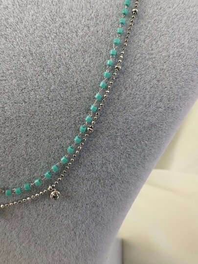 Turkuaz Boncuklu 2'li Kolye - 2