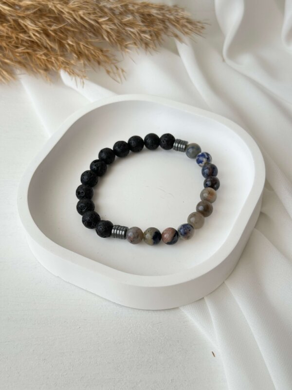 Yarısı Siyah-Yarısı Mavi Tonlarda Bileklik - 1