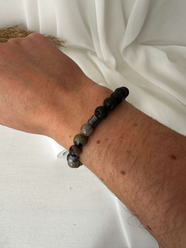 Yarısı Siyah-Yarısı Mavi Tonlarda Bileklik - 2