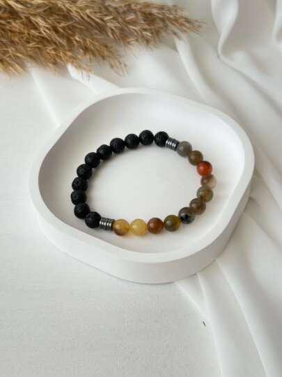 Yarısı Siyah-Yarısı Yeşil Tonlarda Bileklik - 2