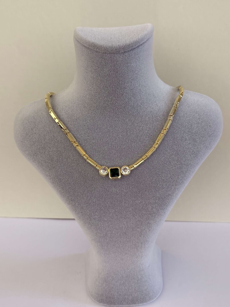 Yeşil Taşlı Kolye  - 1