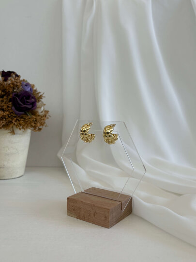 Yılan Derisi Görünümlü Küpe - 3