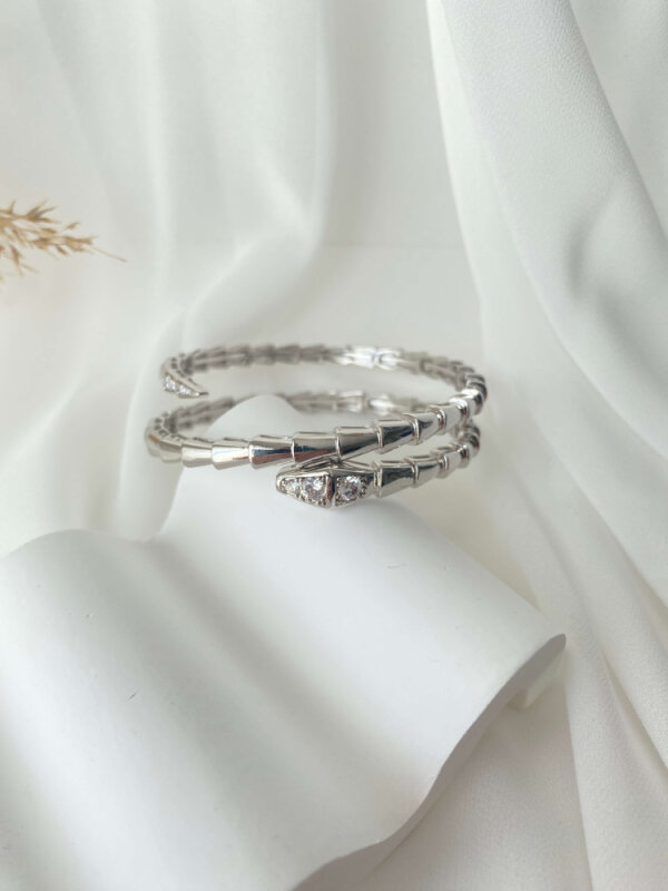 Yılan Detaylı Taşlı Sarmal Bileklik - 1