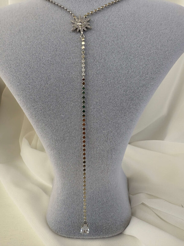 Yıldız Detaylı Yuvarlak Ezme Y Kolye - 2